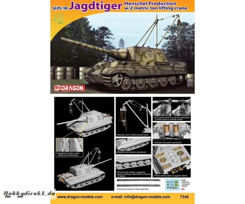 1:72 Sd.Kfz.186 Jagdtiger Henschel Prod. Carson 7345 540007345