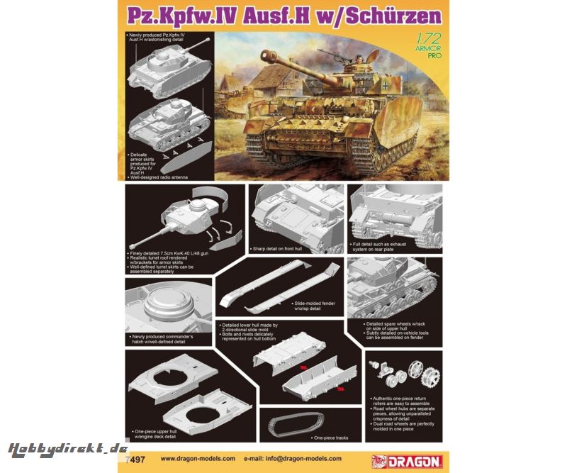 1:72 Pz.Kpfw.IV Ausf.H w/Schurzen Carson 7497 540007497