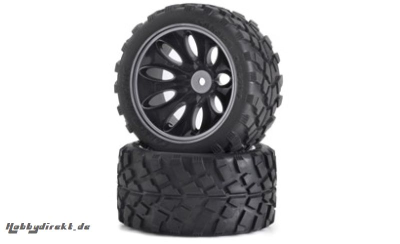 1:10 Reif.-/Felgen Set Truggy Schw. 2St. Carson 500900049