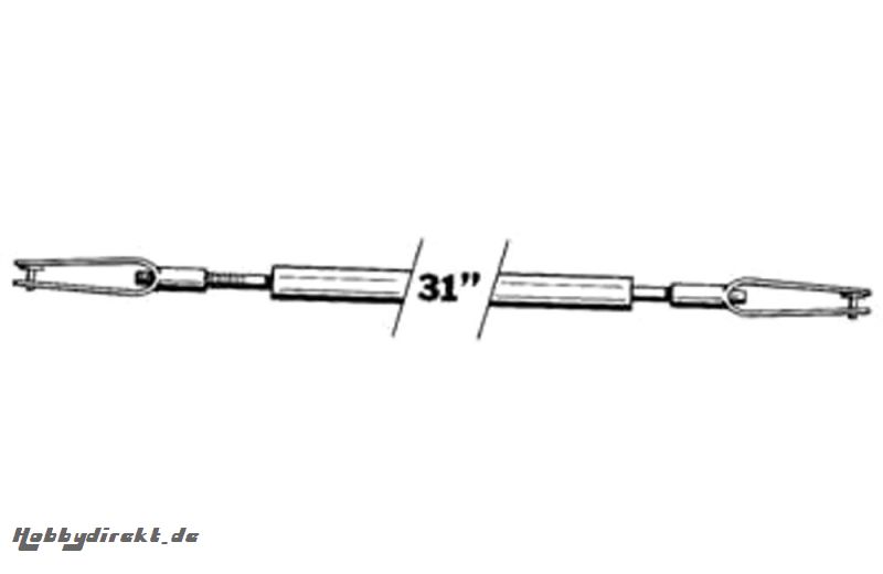 Gestänge m. Bowdenzugrohr u. Gabelköpfen, 788mm DuBro F-DB102