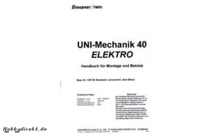 Handbuch UNI-Mechanik 40 El.,franz. Graupner 1297.202