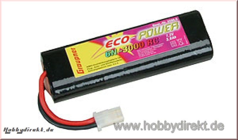 NiMH-Ecopower 7,2V/3000 mAh G2 Graupner 2596.6