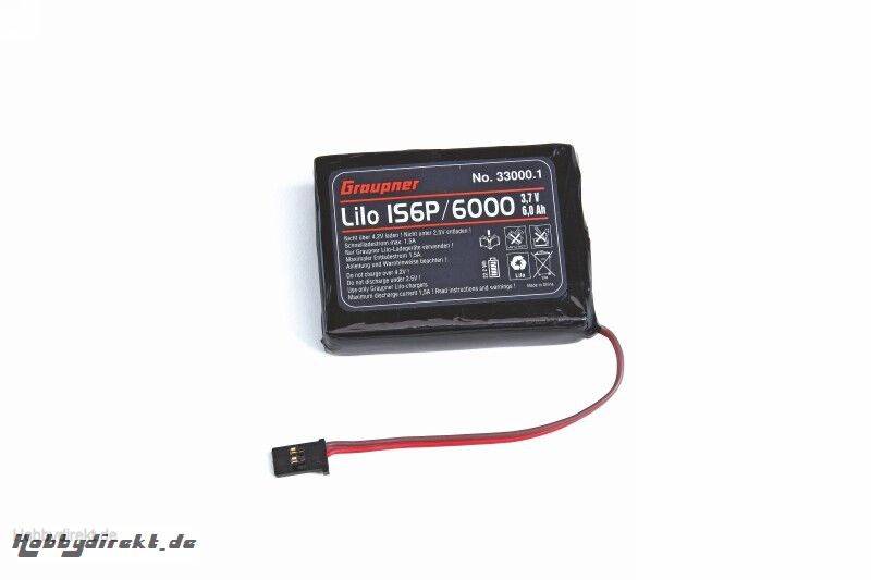 Senderakku LiPo 1S2P/6000 3,7V TX flach Graupner 33000.1