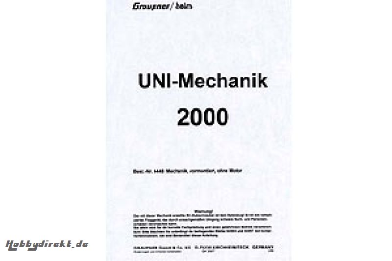 Handbuch UNI-Mechanik 2000,F Graupner 4448.202