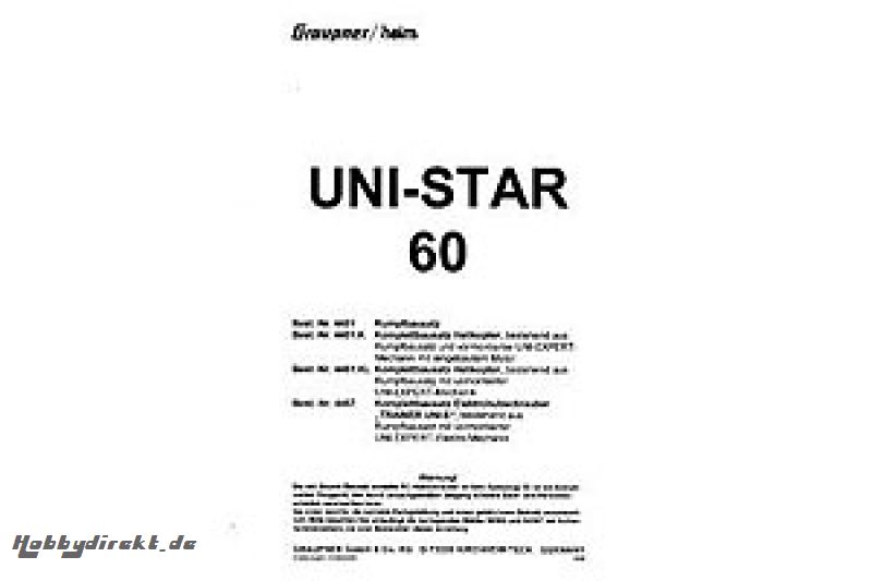 Handbuch UNI STAR 60,deutsch Graupner 4451.200