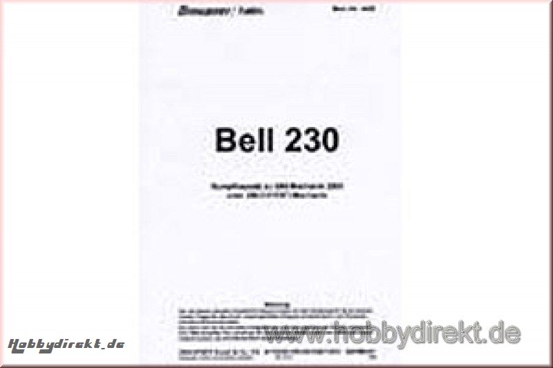 Bauanleitung BELL 230,engl./franz. Graupner 4459.203