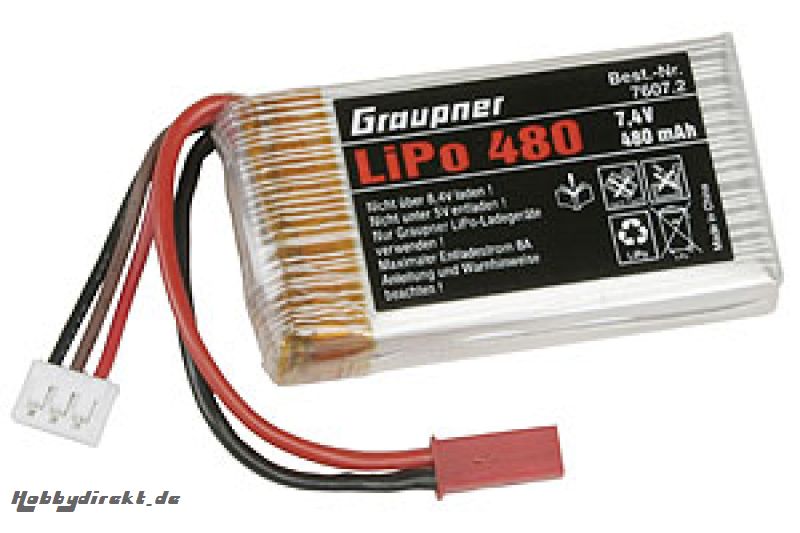 LiPo-Akku 2/480 7,4V BEC Graupner 7607.2