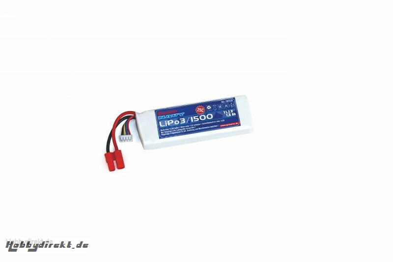 LiPo-battery 3S 1500mAh 25C Graupner 7611.3