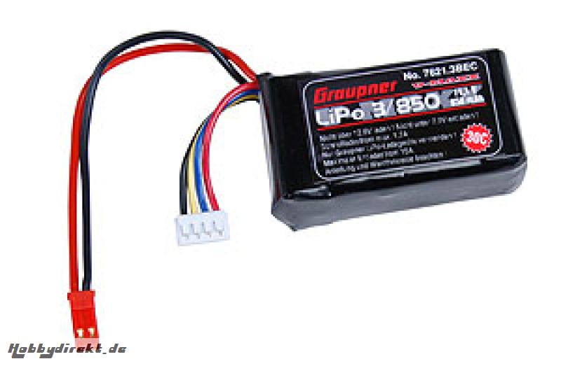 LiPo battery V-MAXX30C 3/850 1 Graupner 7621.3BEC