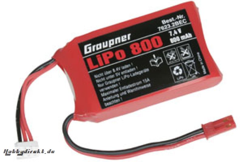 LiPo-Akku 2/800 7,4V BEC Graupner 7623.2BEC