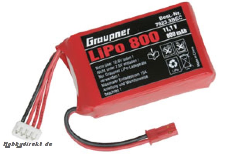 LiPo-Akku 3/800 11,1V BEC Graupner 7623.3BEC