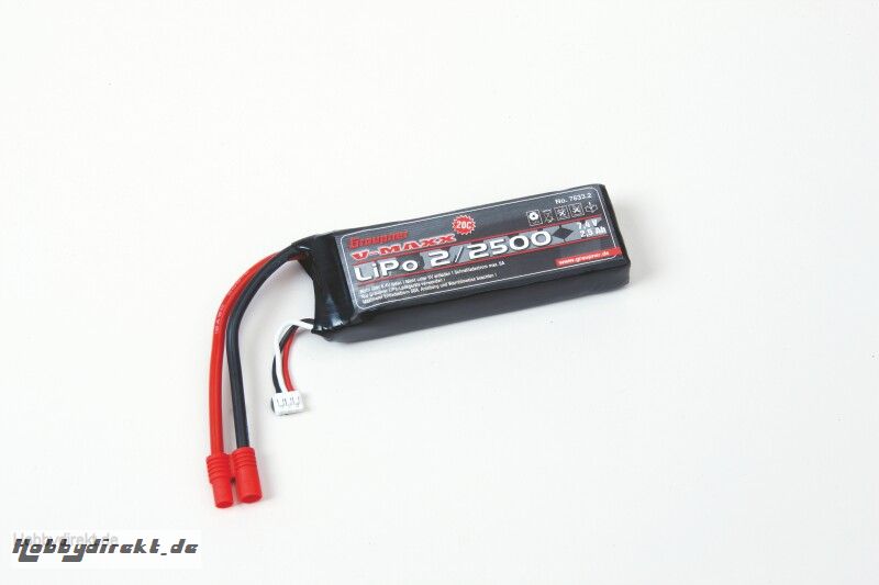 LiPo-Akku 25C 2/25007,4V XT-60 D3,5 Graupner 7633.2