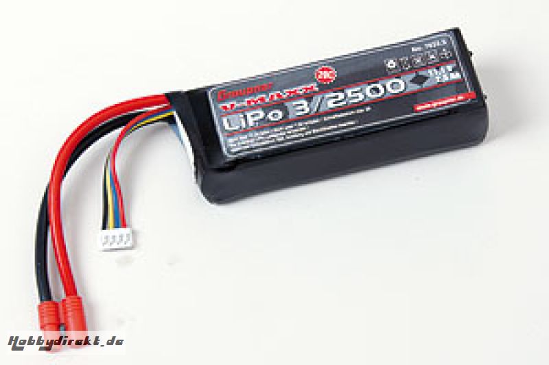 LiPo-Akku 25C 3/250011,1V XT-60 D3,5 Graupner 7633.3