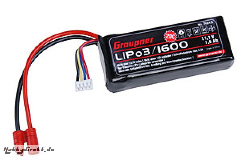 LiPo-Akku 20C 3/160011,1V D3,5 XT60 Graupner 7634.3