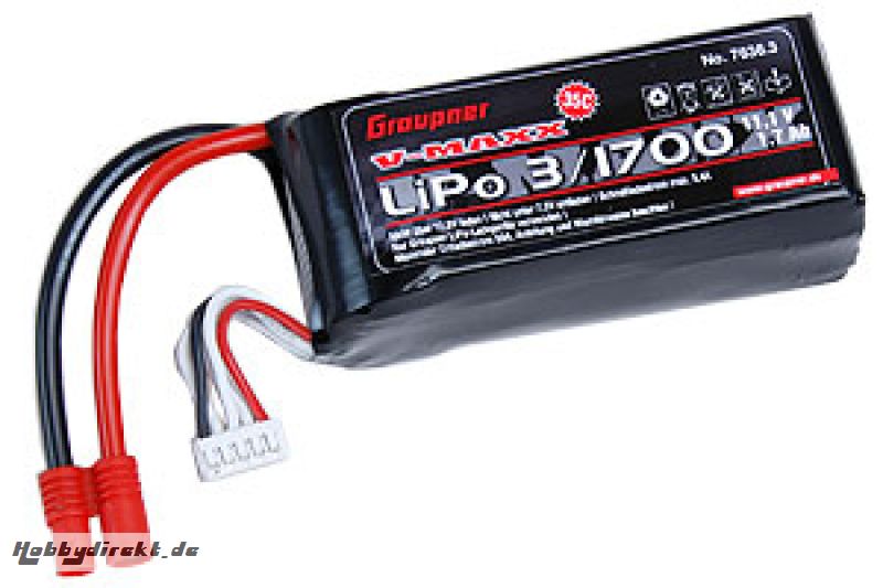 LiPo-Akku V-MAXX 35C3/1700 11,1V G3,5 Graupner 7636.3