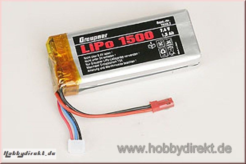 LiPo-Akku 2/1500 7,4V BEC Graupner 7638.2