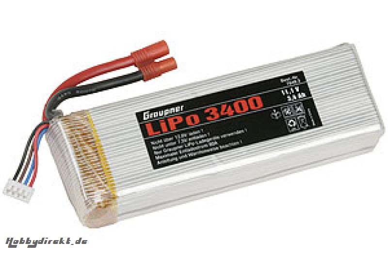 LiPo-Akku 3/3400 11,1V G 3,5 Graupner 7648.3