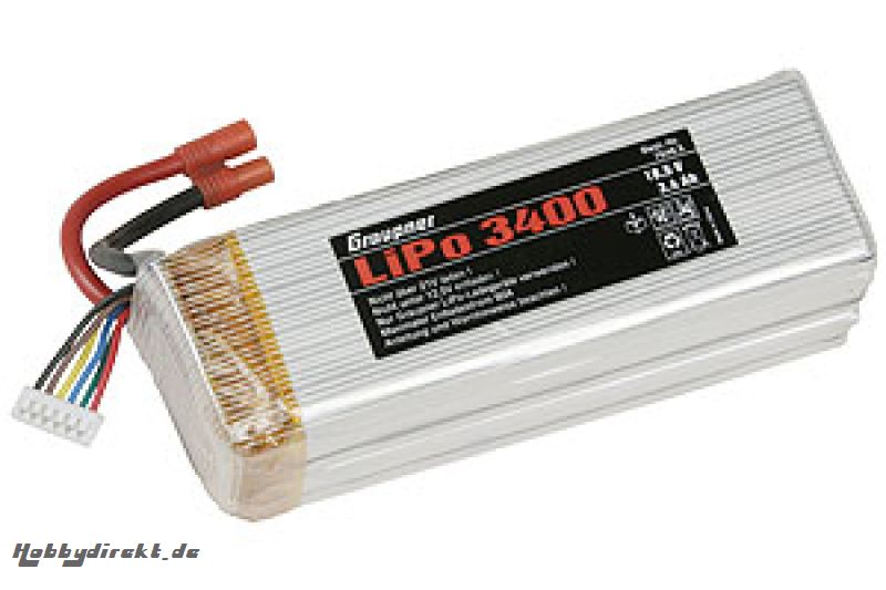 LiPo-Akku 5/3400 18,5V G 3,5 Graupner 7648.5