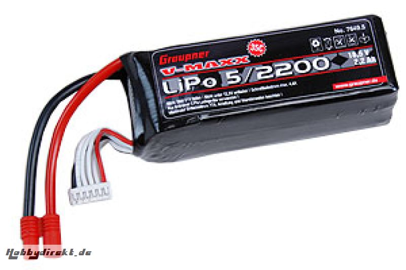 LiPo-battery V-MAXX35C 5/2200 Graupner 7649.5