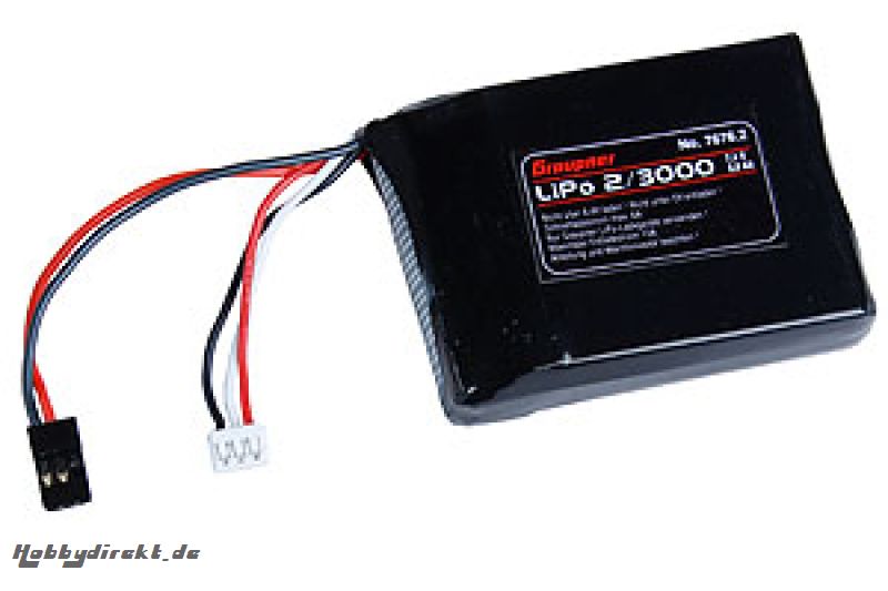 Empfängerakku LiPo 2/3000 7,4V JR-ST Graupner 7676.2