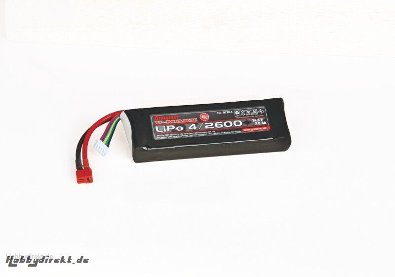 LiPo-Akku V-MAXX 45C4/2600 14, Graupner 9726.4T