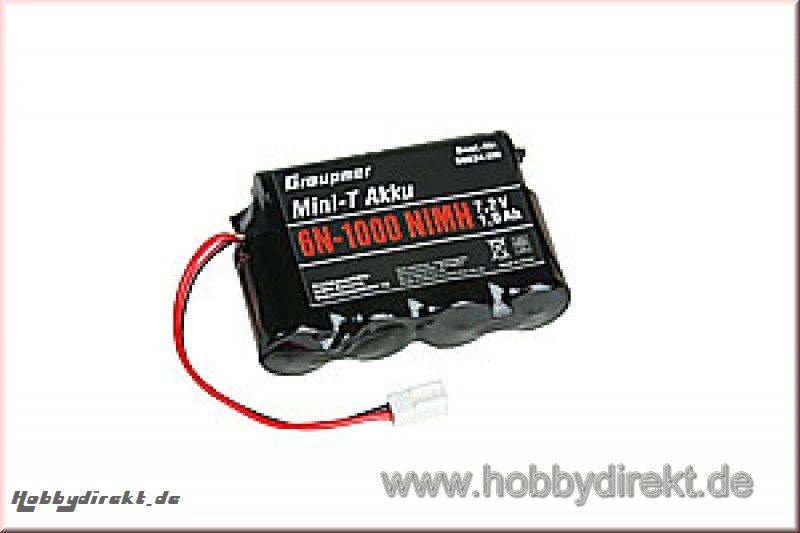 TL Mini-T Akku 6N-1000 NiMH 2 Graupner 98834.6M