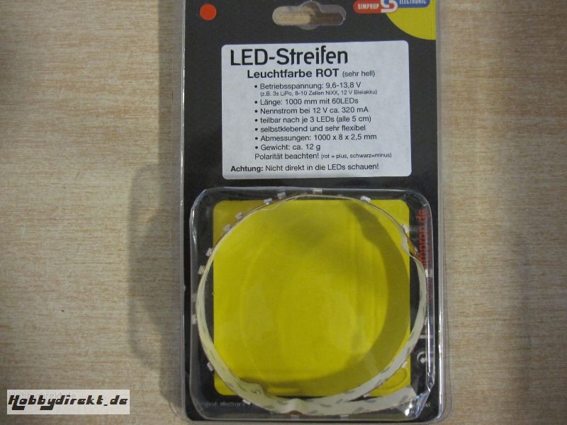 LED-Streifen 100cm rot Simprop 0103764