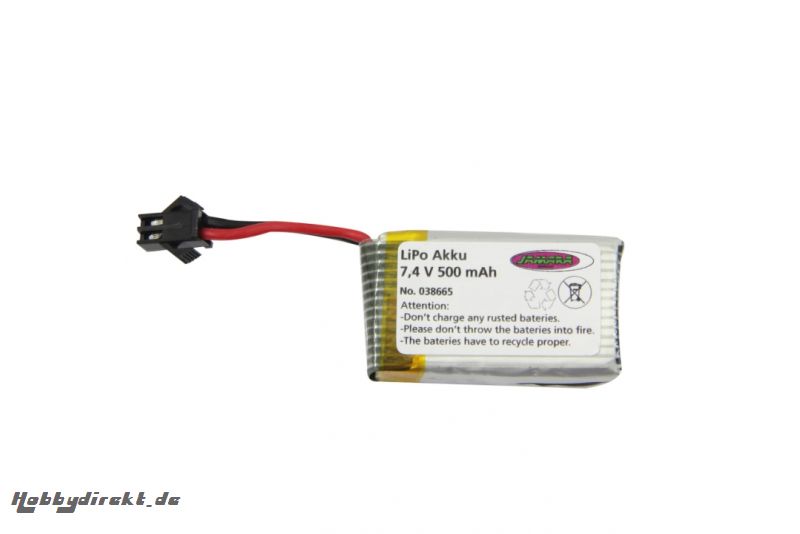 Akku Catro Lipo 7,4V 500mAh 3,7Wh Jamara 038665