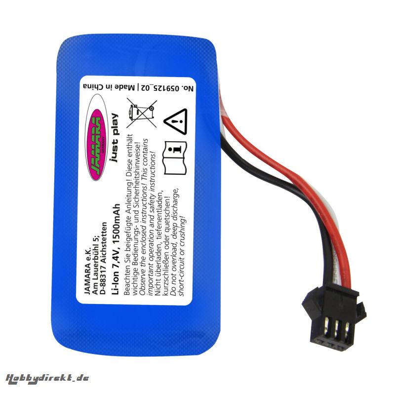 Akku Extron Li-Ion 7,4V 1500mAh 11,1WH Jamara 059125