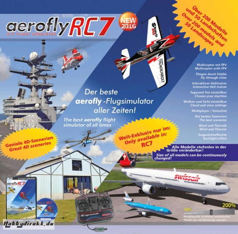 Flugsimulator AeroflyRC7PROF USB Win Jamara 065208