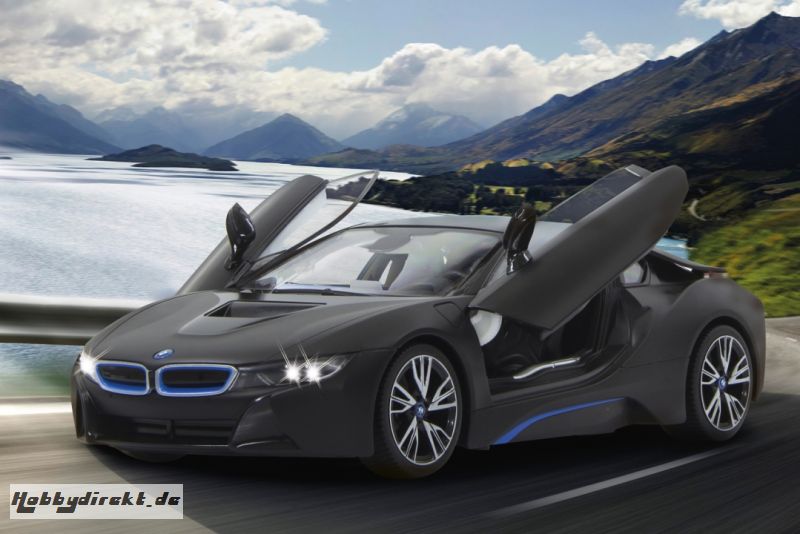 BMW I8 1:14 Akku schwarz 40MHz Tür manuell Jamara 405027