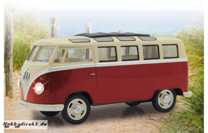 VW T1 Bus 1:24 Diecast rot LED Sound Rückzugmotor Jamara 405145