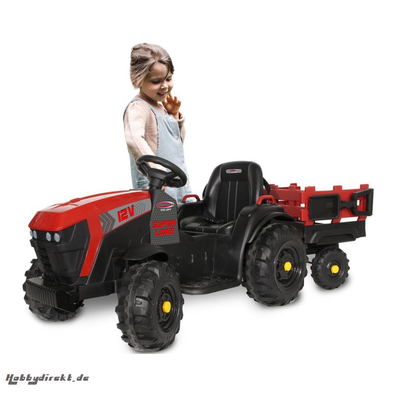 Ride-on Traktor Super Load mit AnhÃ¤nger rot 12V Jamara 460895