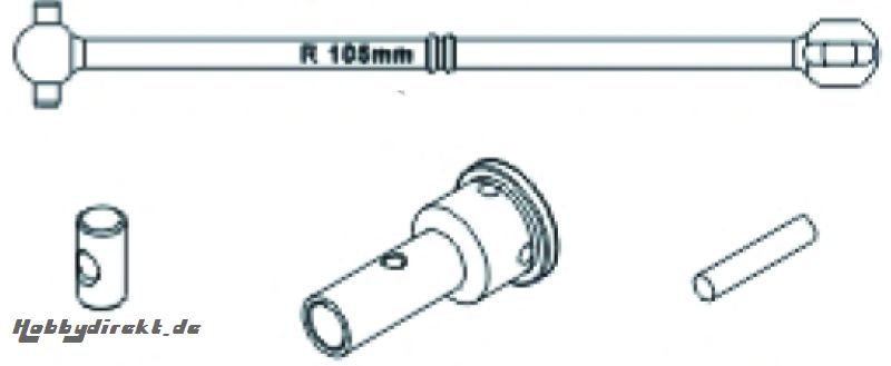 Kardan X3 hinten CVD incl. We Jamara 504214