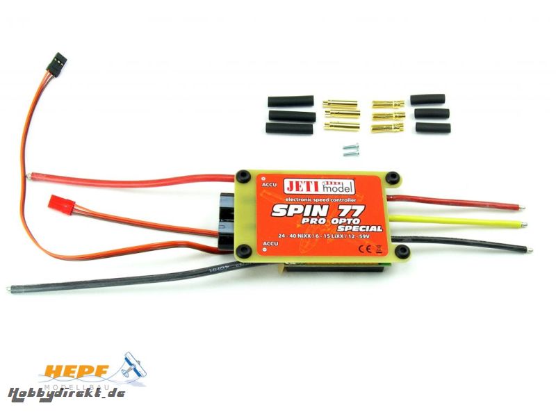 Jeti Spin Pro 77 BL opto Controller für bis zu 15 LiPo JSP-77-O-15L