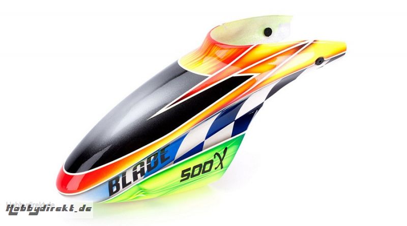 Fiberglass canopy for the Blade 500 orange/green Horizon BLH4081B