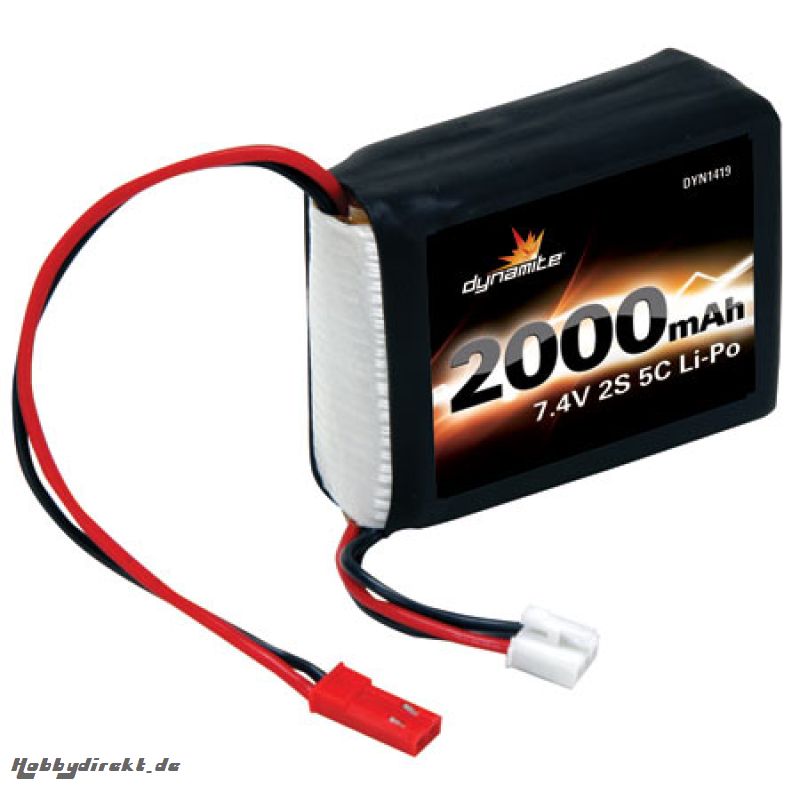 Dynamite 2S 7,4V 2000mAh 5C LiPo-Empfängerakku: 1/8 Horizon DYN1419