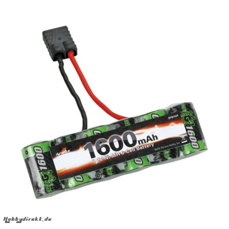 Dynamite 7,2V 1600mAh 6C NiMH-Akku m. TRA-Anschluss: 1/16 Horizon DYN1424