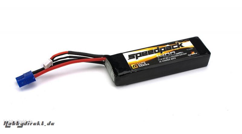 11.1V 1400mAh 3S 30C LiPo, Long w/EC3: Minis Horizon DYN1477