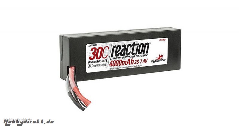 Dynamite Reaction 2S 7,4V 4000mAh 30C LiPo-Akku im Hard Case m. Deans-Anschluss Horizon DYN9003D