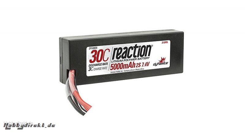 Dynamite Reaction 2S 7,4V 5000mAh 30C LiPo-Akku im Hard Case m. Deans-Anschluss Horizon DYN9005D