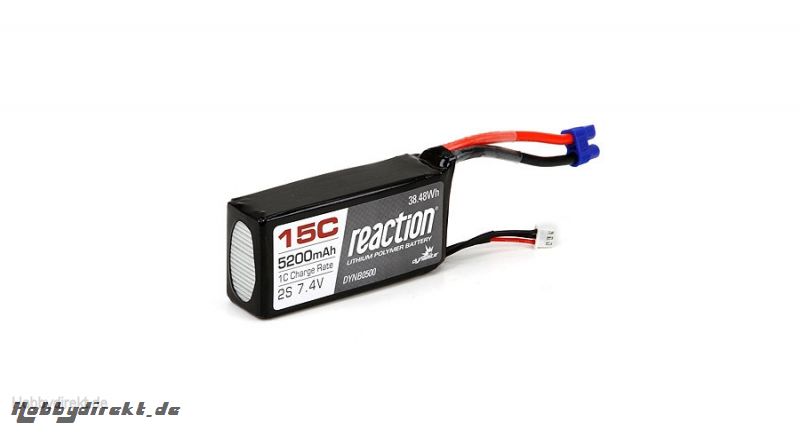 7.4V 5200mAh 2S 15C LiP0: ROSS Horizon DYNB0500