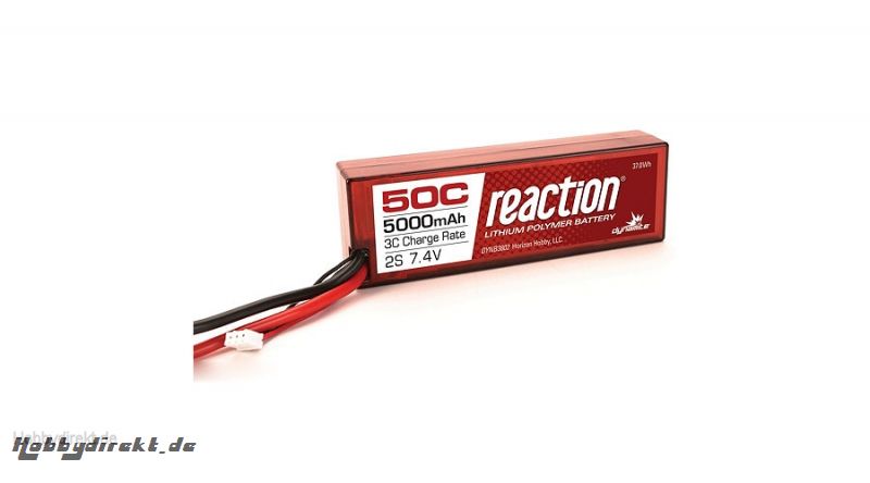 Reaction 7.4V 5000mAh 2S 50C LiPo, Hardcase: EC3 Horizon DYNB3802EC