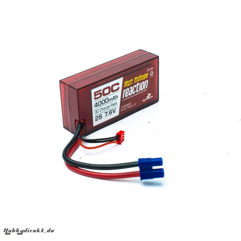 Reaction 7.6V HV 4000mAh 2S 50C LiPo Hardcase:96mm Horizon DYNB3850EC