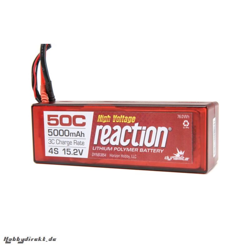 Reaction 15.2V HV 5000mAh 4S 50C LiPo Hardcase:EC5 Horizon DYNB3854EC