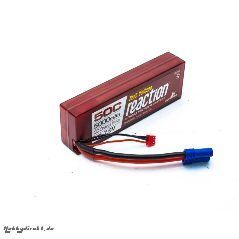 Reaction HD7.6V 5000mAh 2S 50C LiPo Hardcase:EC5 Horizon DYNB3855EC