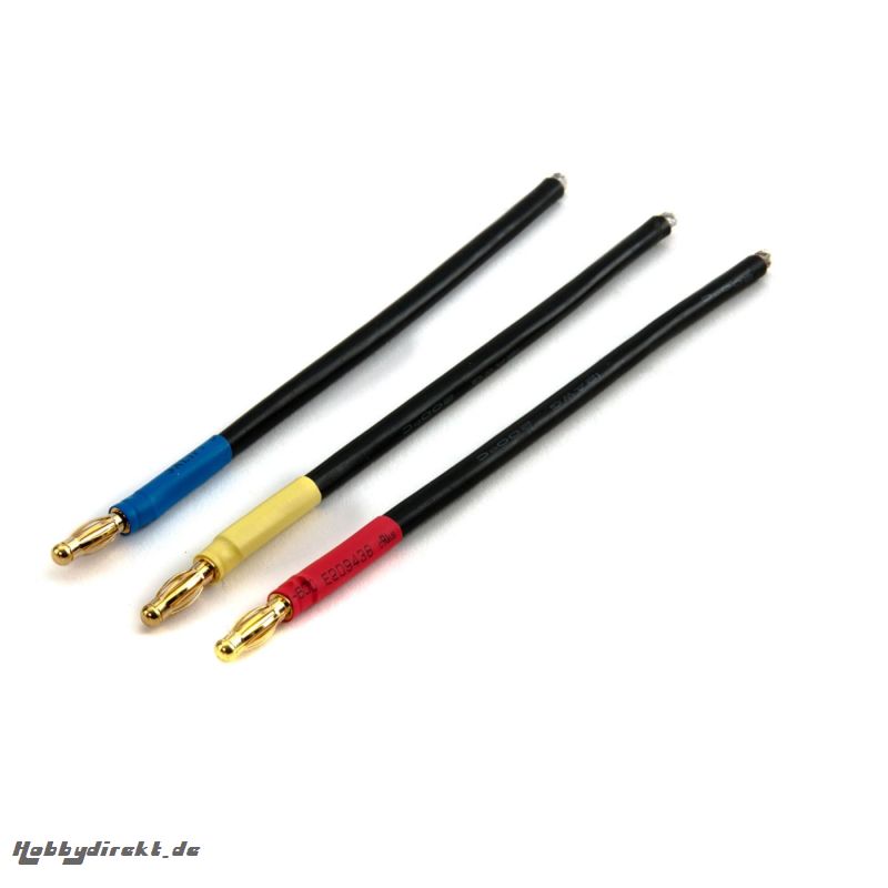 Dynamite Brushless Motorkabelset m. 4 mm Goldkontaktstecker, blau/gelb/orange Horizon DYNC0137