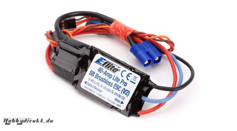 40-Amp Lite Pro Switch-Mode BEC Brushless ESC (V2) Horizon EFLA1040LB