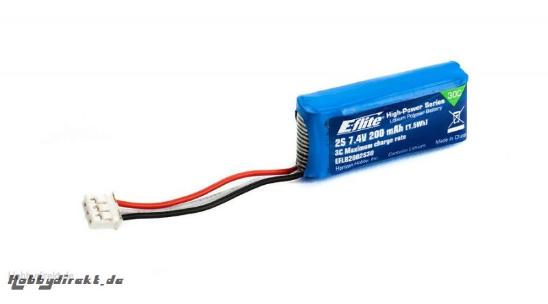 200mAh 2S 7.4V 30C Li-Po Battery Horizon EFLB2002S30