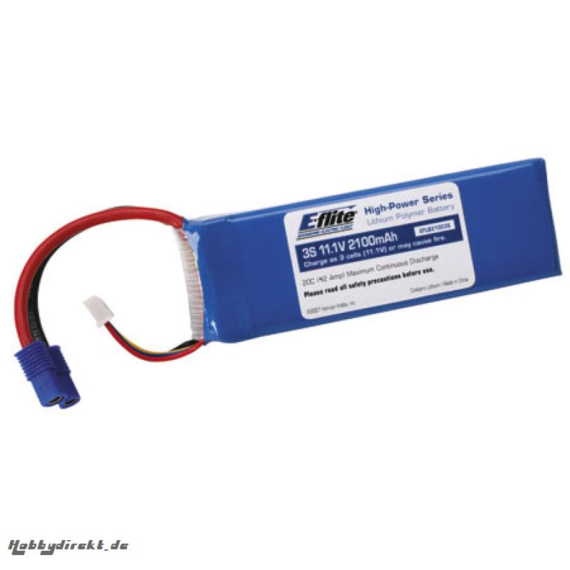 E-flite 3S 11,1V 2100mAh 20C LiPo-Akku m. EC3-Stecker Horizon EFLB21003S